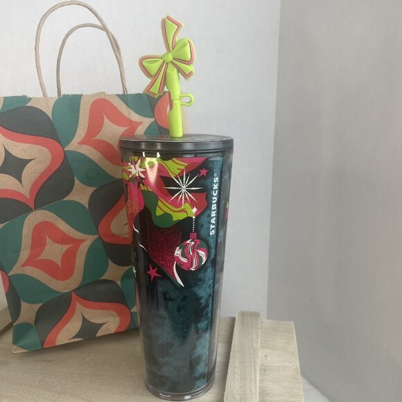 Starbucks 2023 Christmas Holiday Tumbler w/Silicone Straw Topper 24oz - Picture 4 of 7